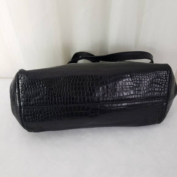 Furla black leather reptile alligator texture purse - Picture 5 of 11